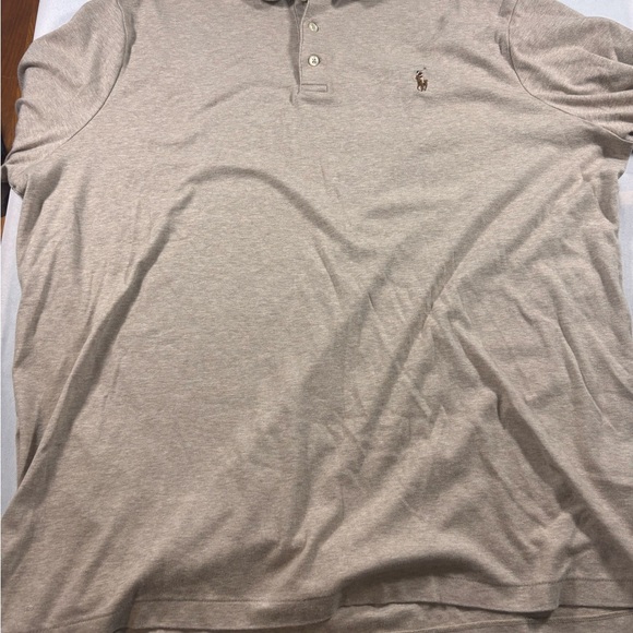 Polo Ralph Lauren Polo Shirt Men XL Tan Classic Fit Soft Cotton Flesh Pony - Picture 2 of 9